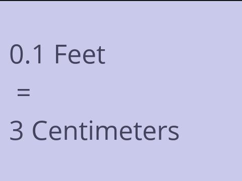 0.1 FEET TO CM