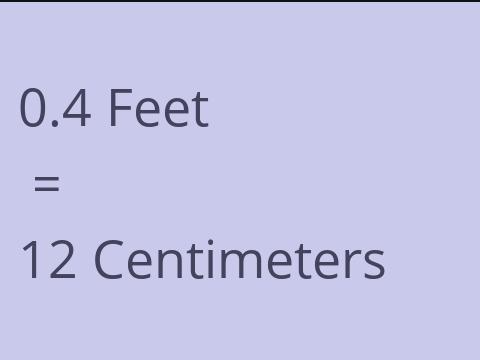 0.4 FEET TO CM