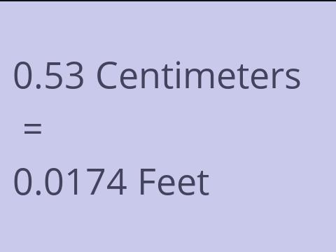 0.53 CM TO FEET