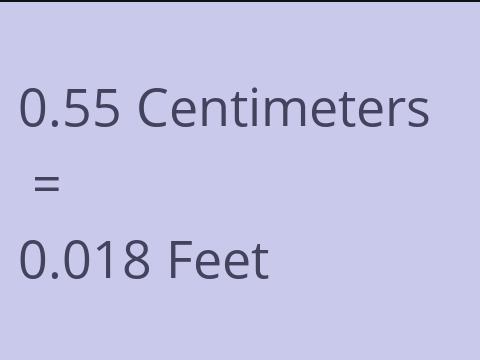 0.55 CM TO FEET