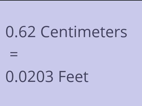 0.62 CM TO FEET