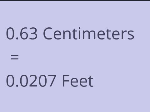 0.63 CM TO FEET