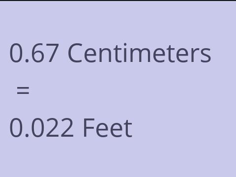 0.67 CM TO FEET