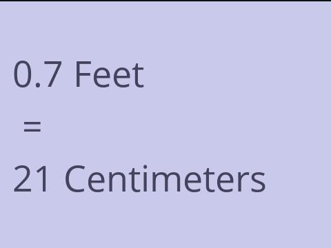 0.7 FEET TO CM