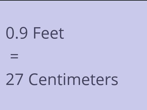 0.9 FEET TO CM