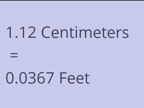 1.12 CM TO FEET