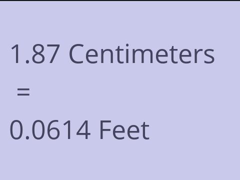 1.87 CM TO FEET