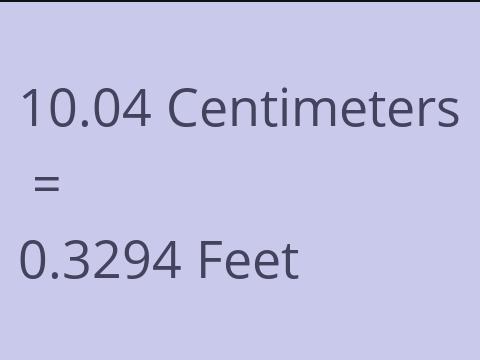 10.04 CM TO FEET