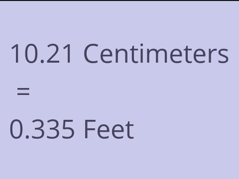 10.21 CM TO FEET