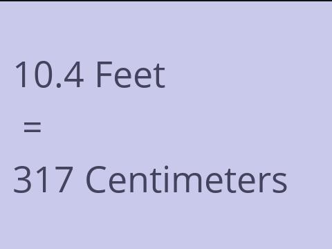 10.4 FEET TO CM