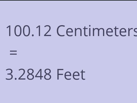 100.12 CM TO FEET