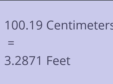 100.19 CM TO FEET