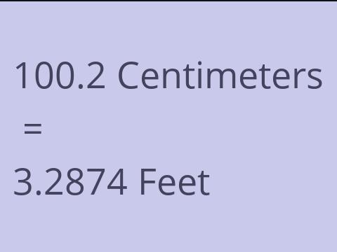 100.2 CM TO FEET