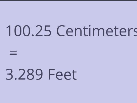 100.25 CM TO FEET