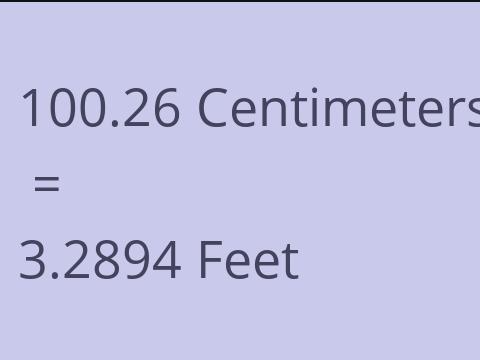 100.26 CM TO FEET