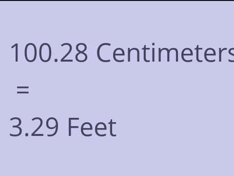 100.28 CM TO FEET