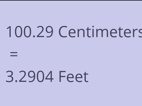 100.29 CM TO FEET