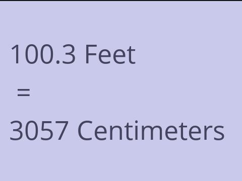 100.3 FEET TO CM