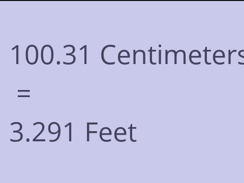 100.31 CM TO FEET