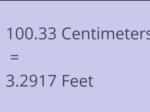 100.33 CM TO FEET