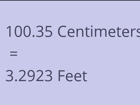 100.35 CM TO FEET