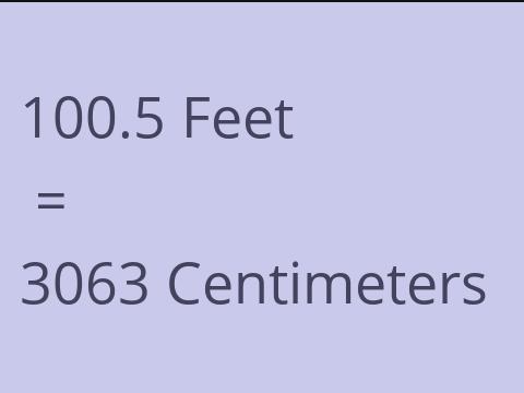 100.5 FEET TO CM