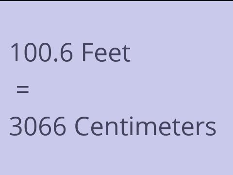 100.6 FEET TO CM