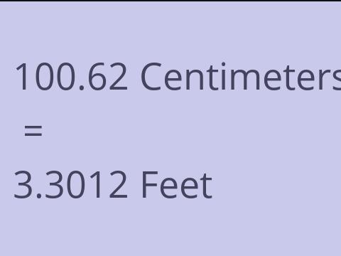 100.62 CM TO FEET