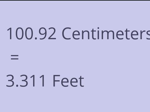 100.92 CM TO FEET