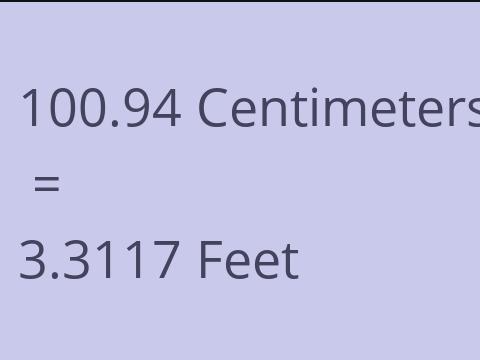 100.94 CM TO FEET