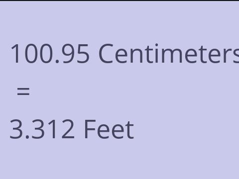 100.95 CM TO FEET