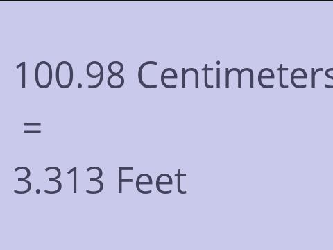 100.98 CM TO FEET