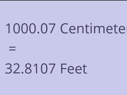 1000.07 CM TO FEET