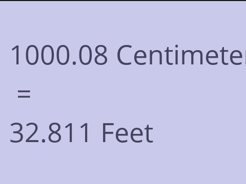 1000.08 CM TO FEET