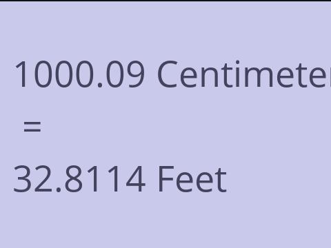 1000.09 CM TO FEET