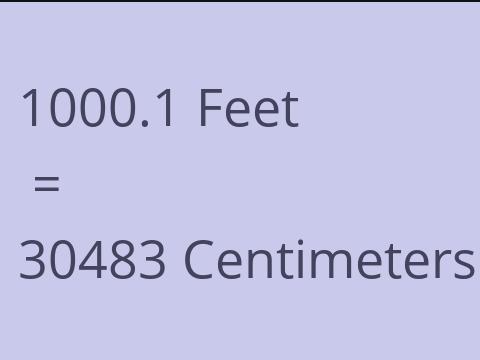 1000.1 FEET TO CM