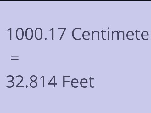 1000.17 CM TO FEET