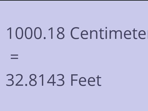 1000.18 CM TO FEET