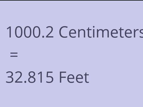 1000.2 CM TO FEET