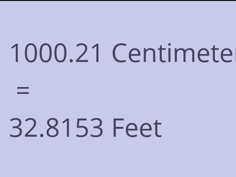 1000.21 CM TO FEET