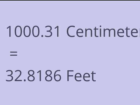 1000.31 CM TO FEET