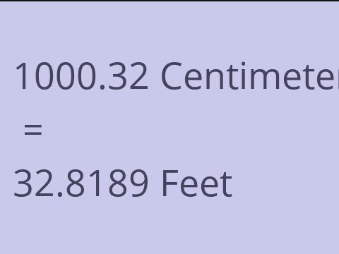 1000.32 CM TO FEET