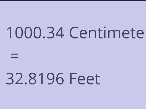 1000.34 CM TO FEET