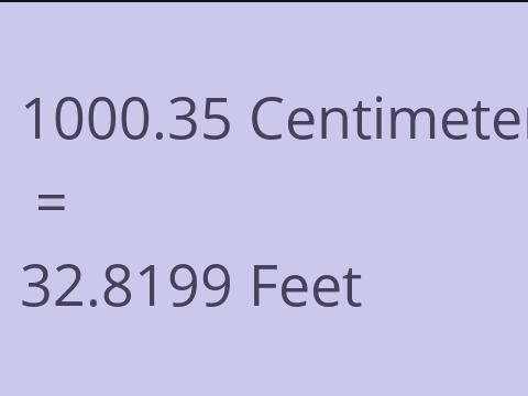 1000.35 CM TO FEET