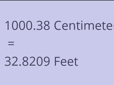 1000.38 CM TO FEET