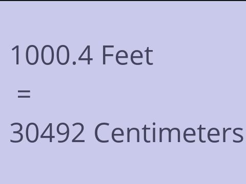 1000.4 FEET TO CM