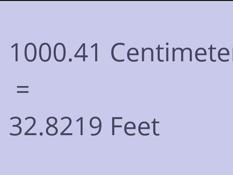 1000.41 CM TO FEET