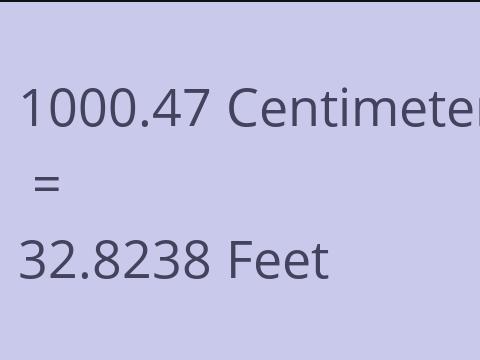 1000.47 CM TO FEET