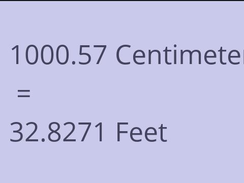 1000.57 CM TO FEET