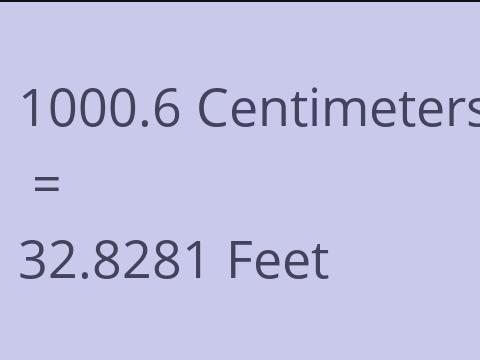 1000.6 CM TO FEET